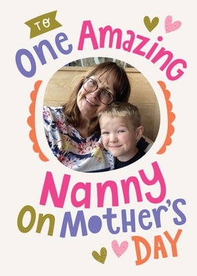 To One Amazing Nanny On Mother’s Day Photo Upload Card