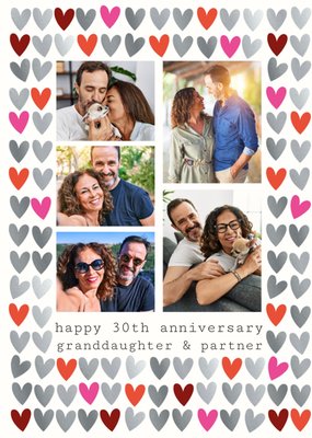 Granddaughter And Partner Happy 30th Anniversary Photo Upload Card