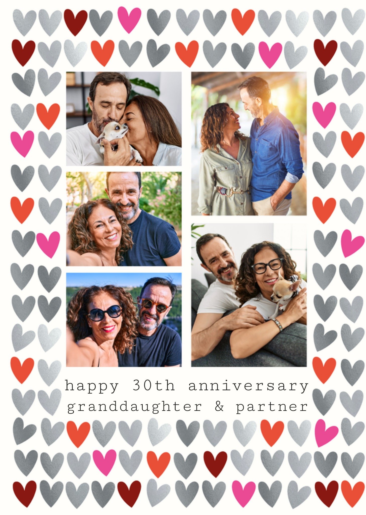 Moonpig Granddaughter And Partner Happy 30th Anniversary Photo Upload Card