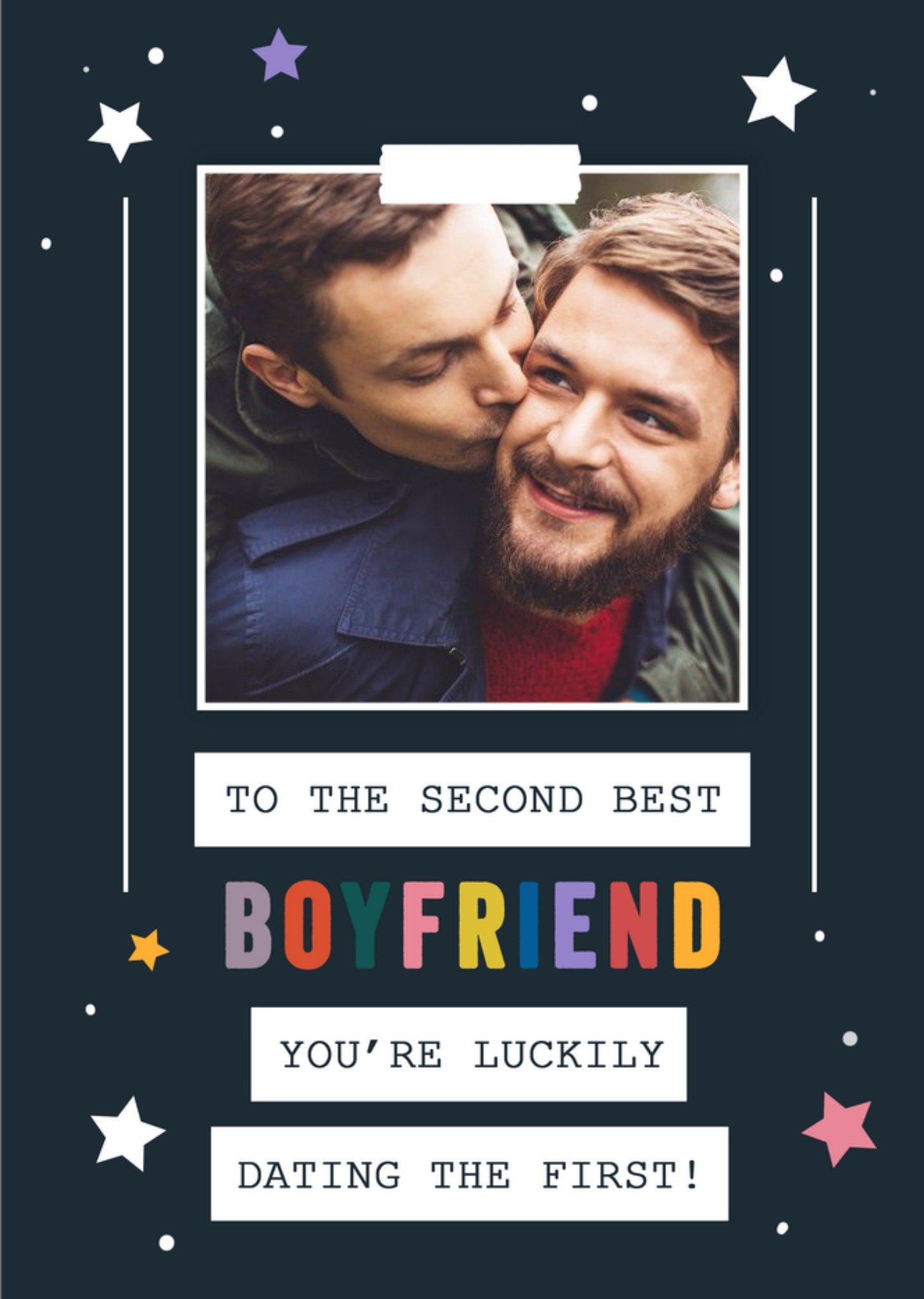 Moonpig You Are Golden Boyfriend LGBTQ Valentines Photo Upload Card
