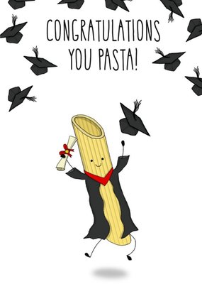 Illustrated Pasta Graduation Pun Congratulations You Passed Card