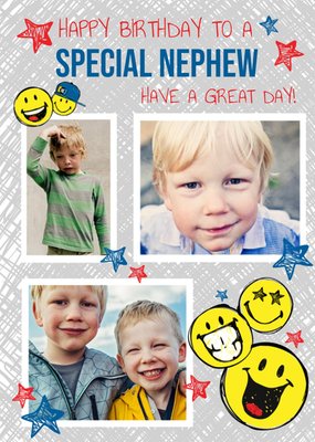 Smiley World Special Nephew Photo Upload Birthday Card