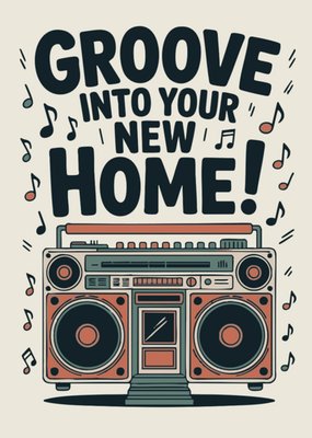 Retro Music Player Groove Into Your New Home Card