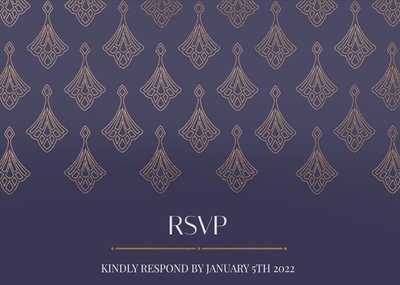 Art Deco Geometric Pattern Wedding RSVP Card