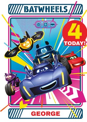 Warner Bros Batwheels Car Characters 4 Today Birthday Card