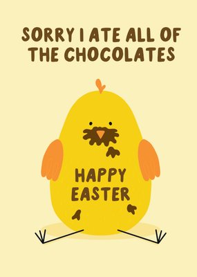 Sweet Chick Illustrated Happy Easter Card