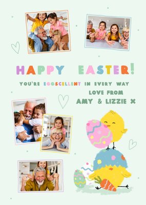 Sketched Happy Easter You're Eggscellent In Every Way Photo Upload Easter Card