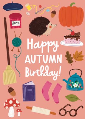 Happy Autumn Birthday Card