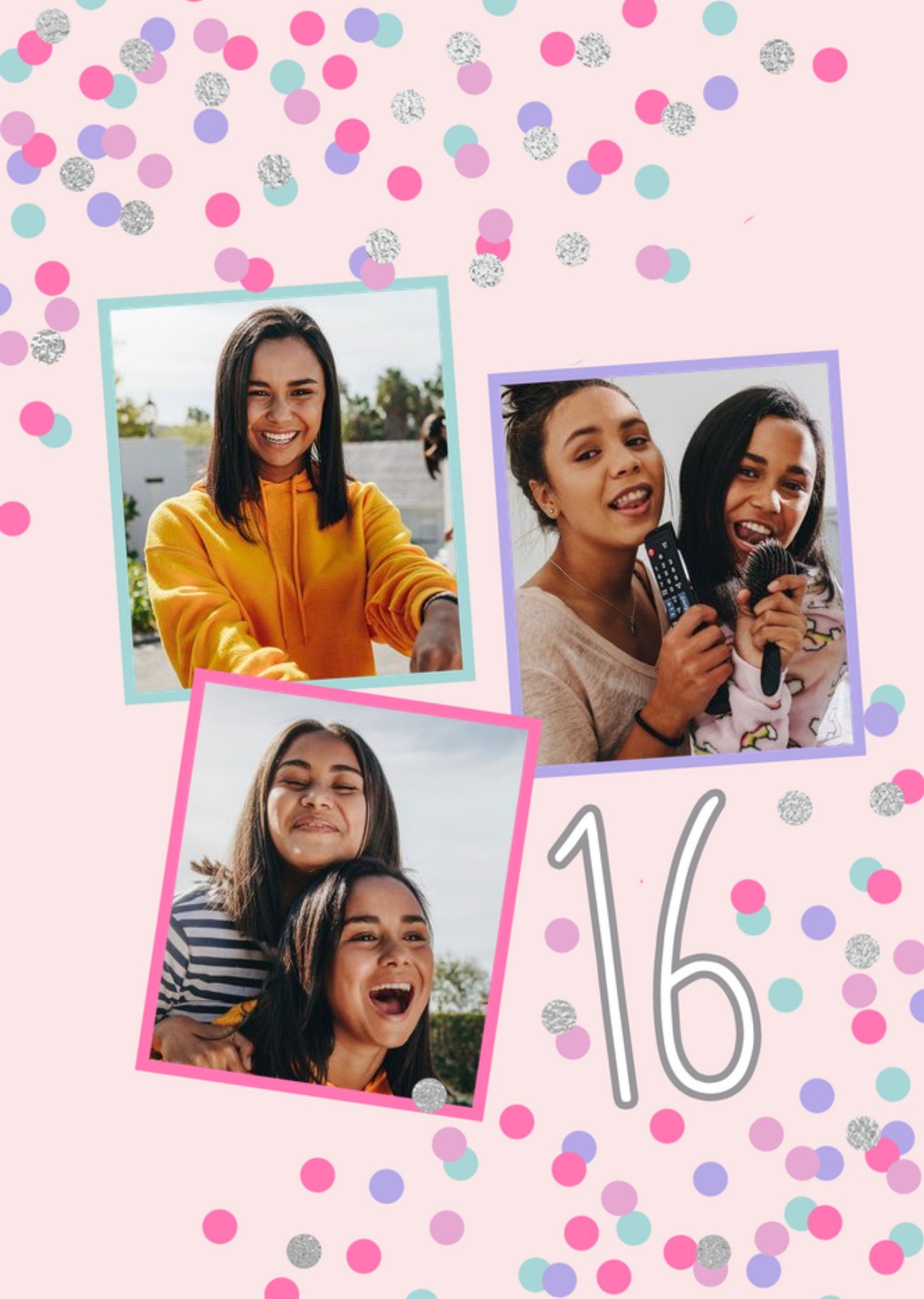 Moonpig Confetti Cannon Photo Upload 16 Birthday Card
