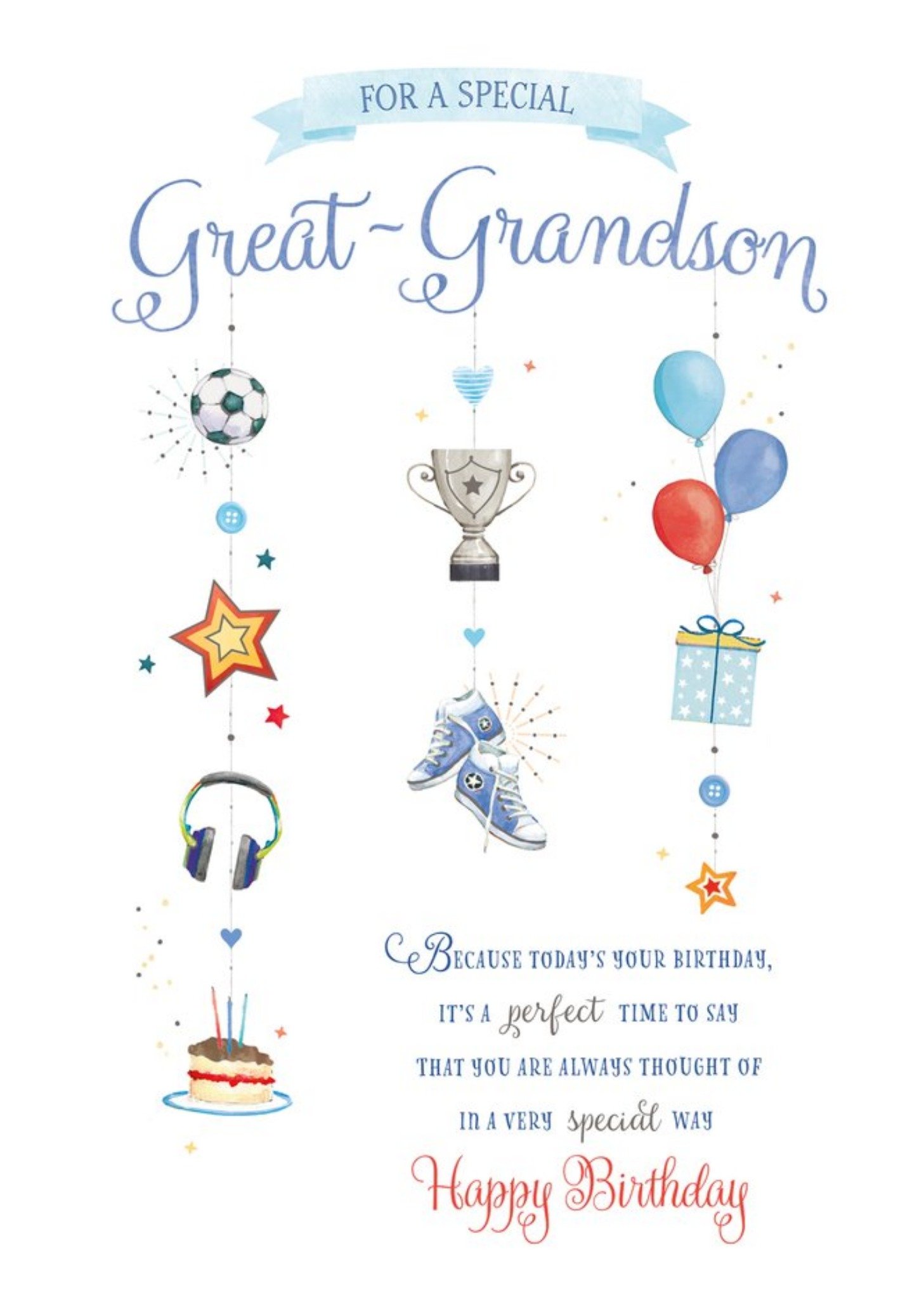 Moonpig Illustrated Sentimental Verse Great Grandson Birthday Card