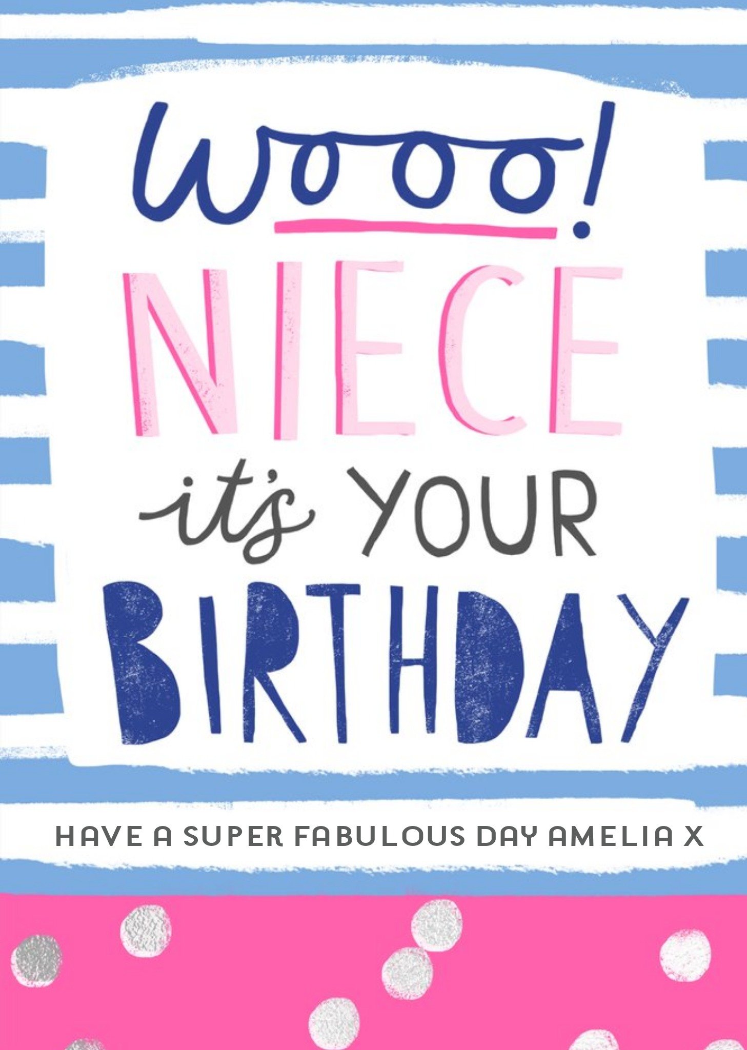 Moonpig Wooo Modern Super Fabulous Niece Birthday Card