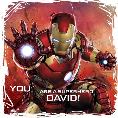 Marvel Iron Man You're A Superhero Personalised Name Card