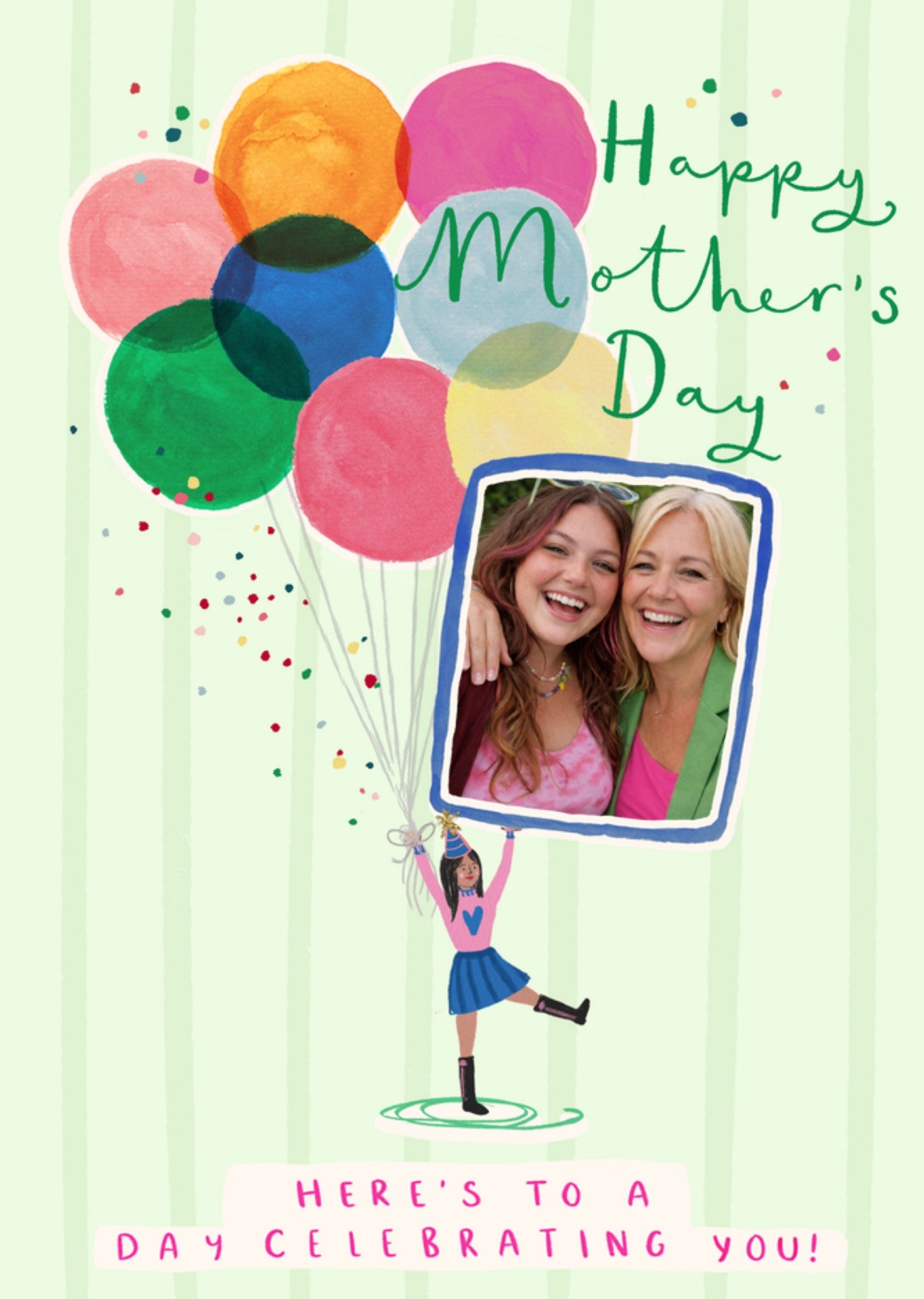 Moonpig Here's To A Day Celebrating You Photo Upload Mother's Day Card