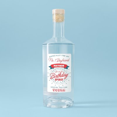 Personalised No.1 Boyfriend Birthday Vodka 70cl