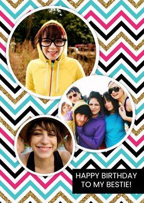 Bright Chevron Pattern Multi-Photo Card