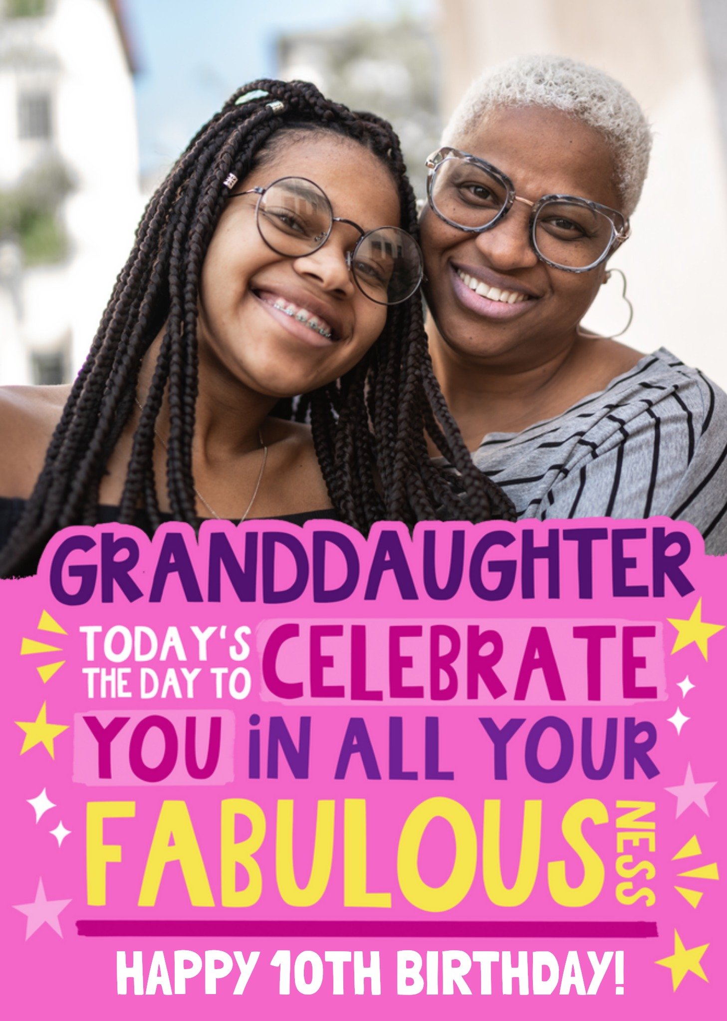 Moonpig Fabulous Granddaughter Photo Upload Birthday Card, Large