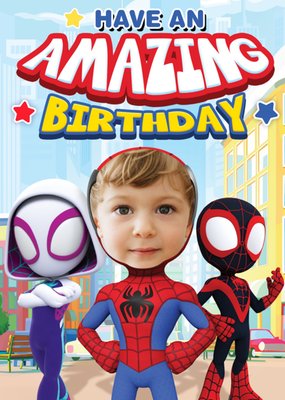 Spidey And His Amazing Friends Photo Upload Birthday Card