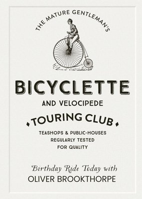 Bicyclette Touring Club Personalised Name Card