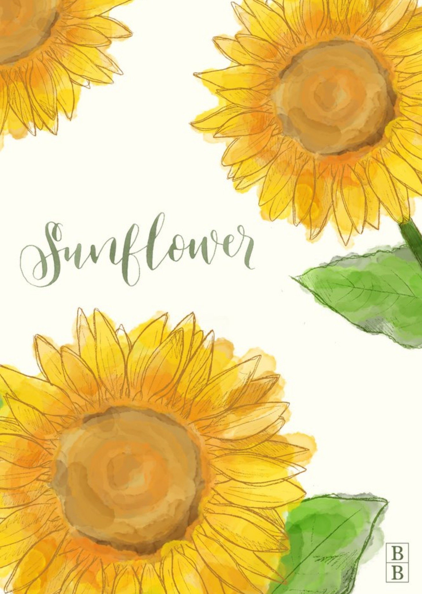 Moonpig Golden Yellow Sunflower Flowers Personalised Card