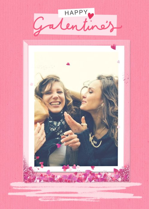 Heart Confetti Happy Galentine's Day Friendship Card