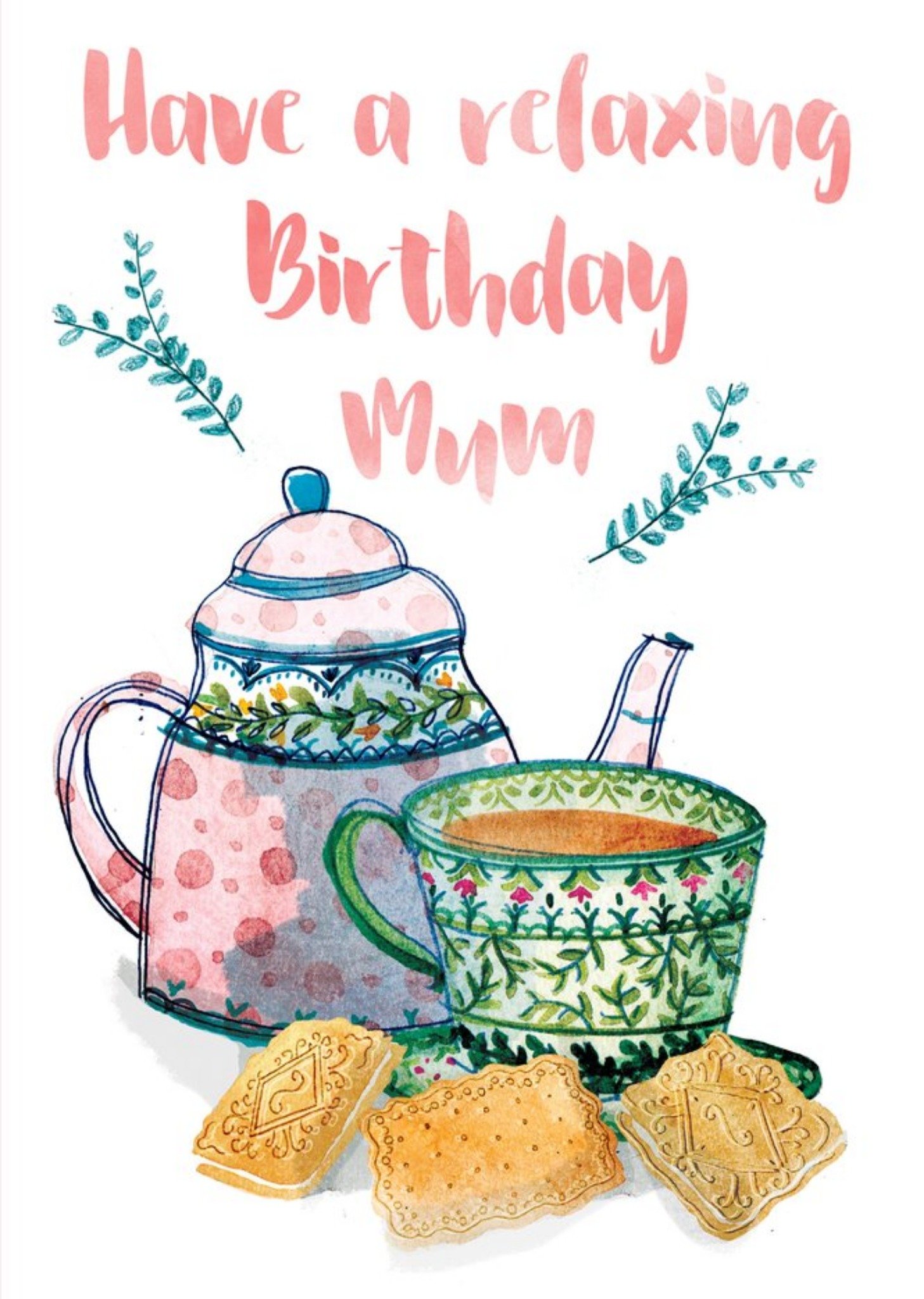 Moonpig Mum Birthday Card - Tea And Biscuits