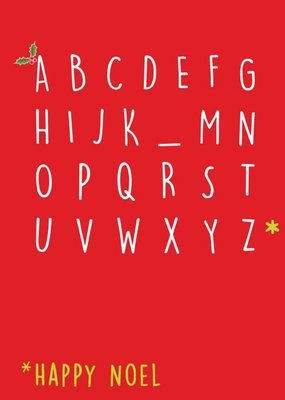 Alphabet Happy Noel Christmas Card