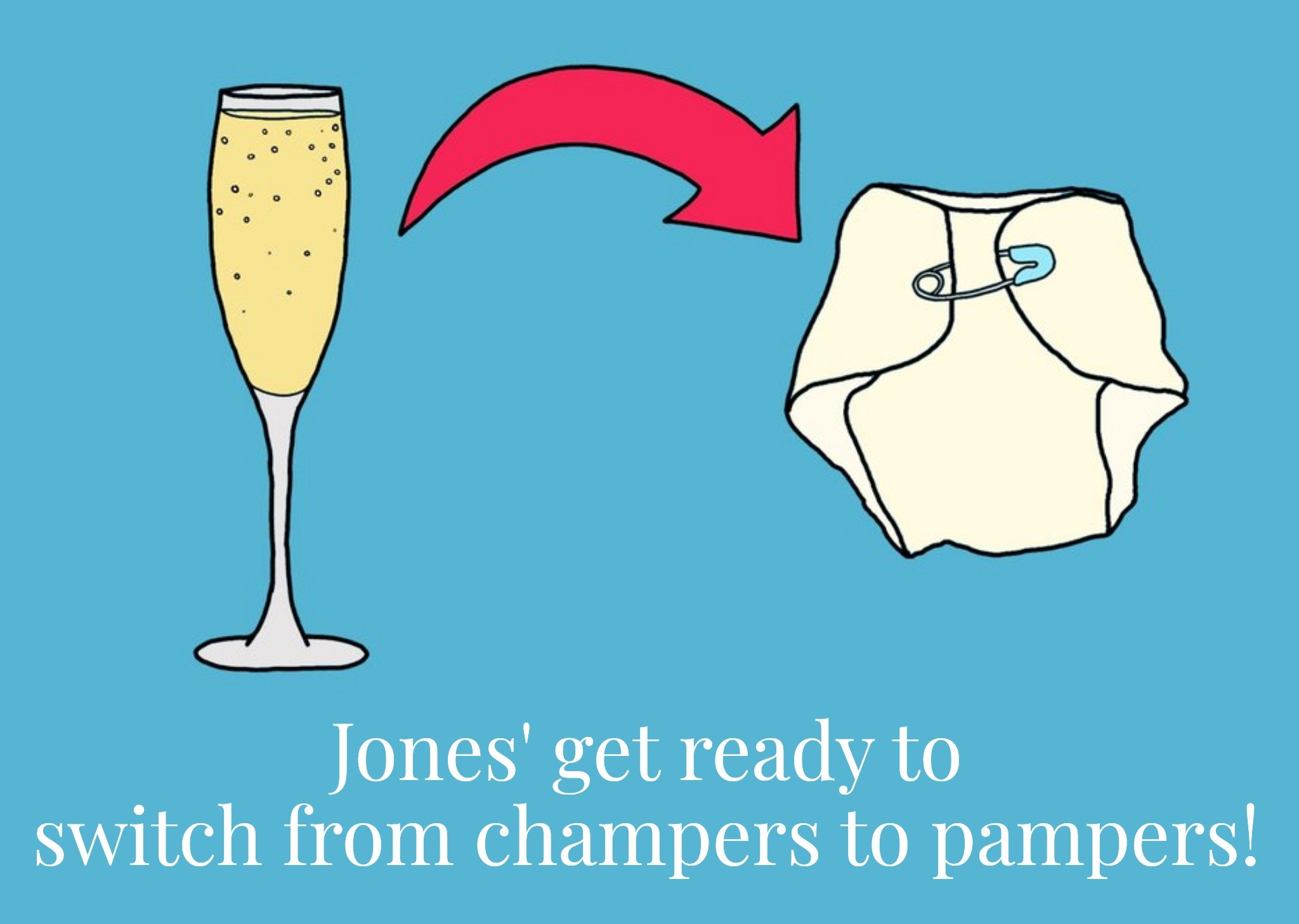 Moonpig Personalised Name Get Ready To Switch From Champers To Pampers New Baby Card