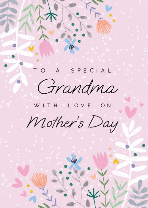 Sentimental To A Special Grandma With Love On Mother's Day Illustrated Flowers Mother's Day Card