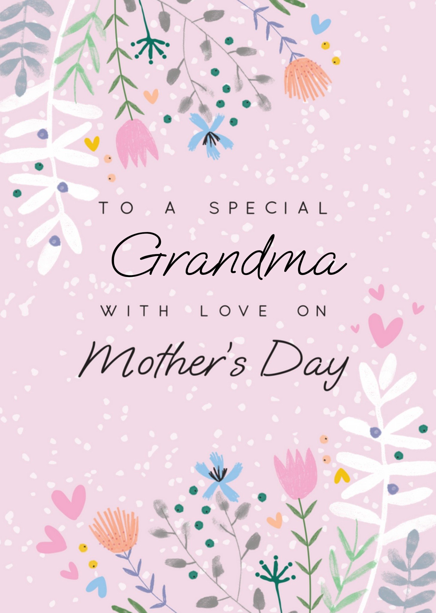 Moonpig Sentimental To A Special Grandma With Love On Mother's Day Illustrated Flowers Mother's Day 