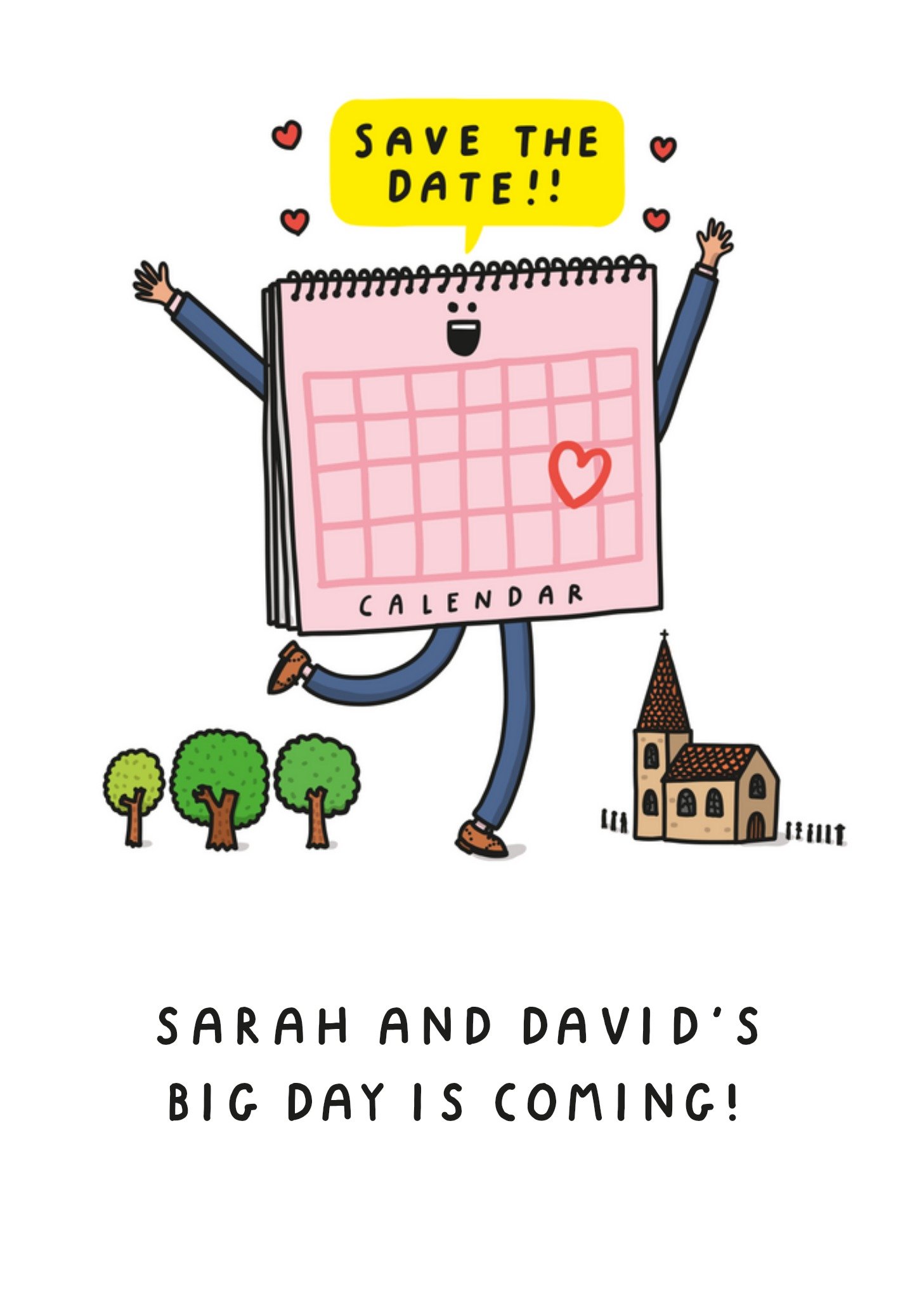 Moonpig Save The Date Wedding Day Card, Large