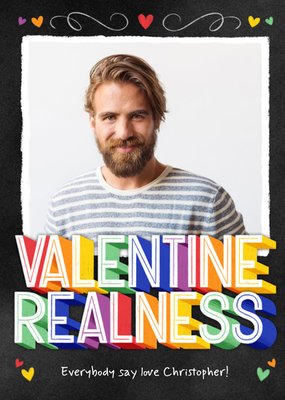 Valentine Realness Pride Rainbow Photo Upload Valentine's Day Card