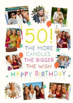 More Candles Photo Upload 50th Birthday Card
