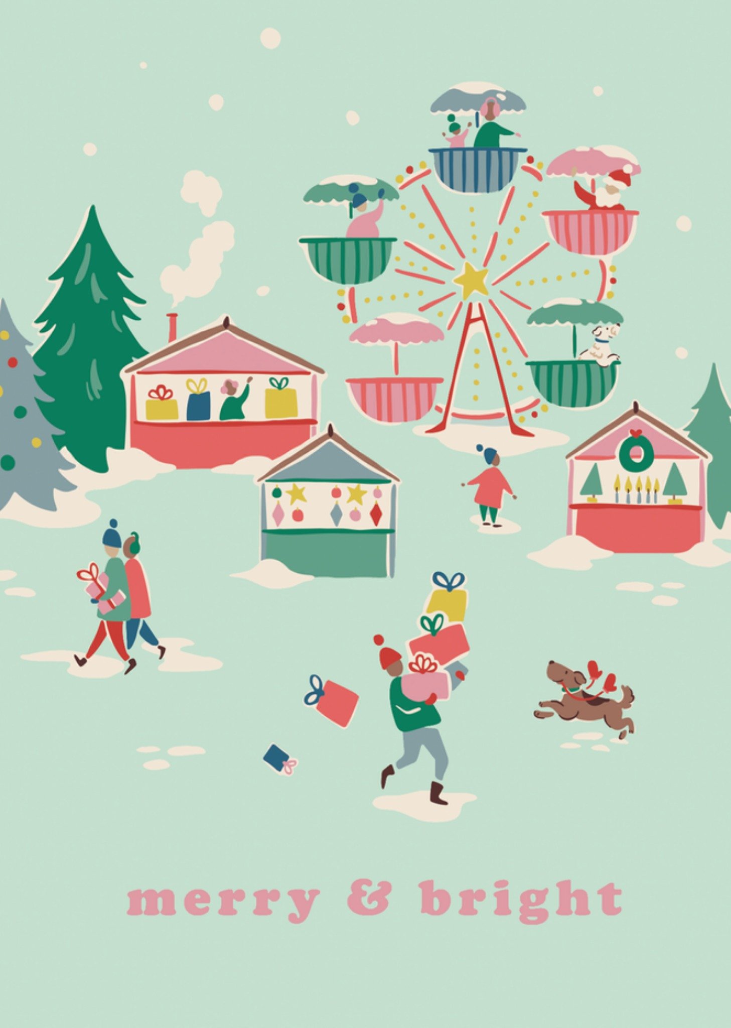 Merry & Bright Festive Funfair Scene Cath Kidston Card