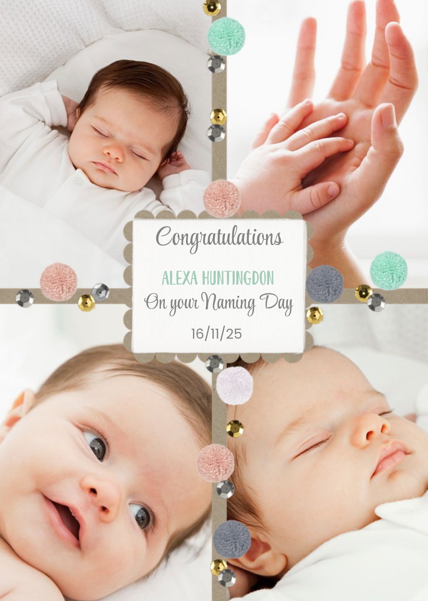 Moonpig Confetti Congratulations On Your Naming Day Photo Card