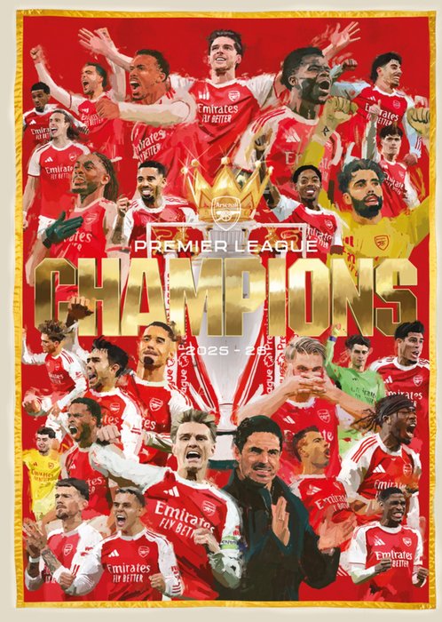 Arsenal Premier League Champions 2025-26 Football Card
