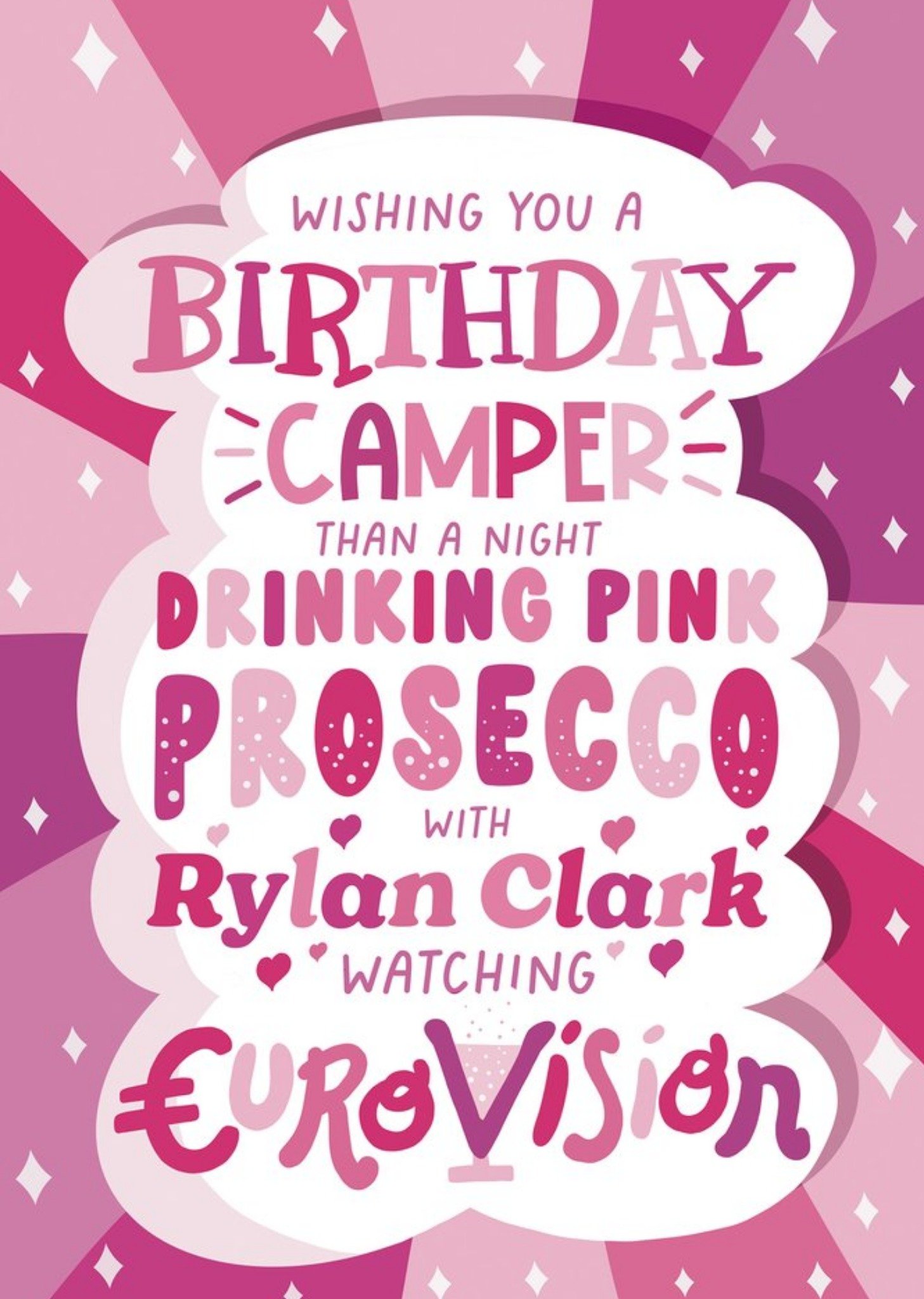 Moonpig Drinking Pink Prosecco Card