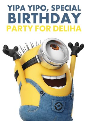 The Minions Yipa Yipo Personalised Birthday Party Invitation