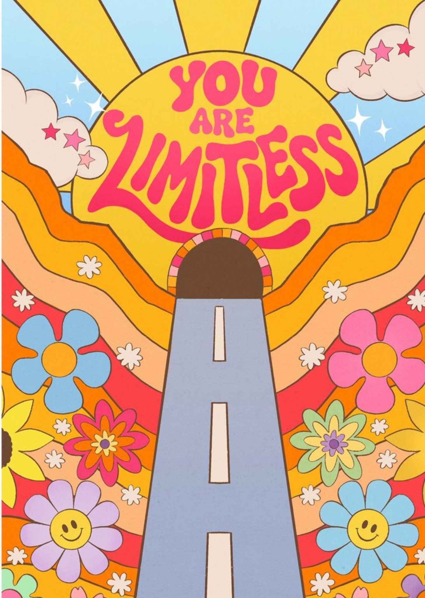 Moonpig You Are Limitless 70's Style Card