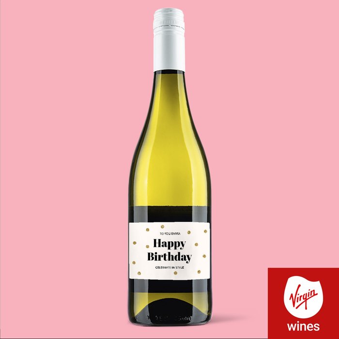 Personalised Happy Birthday Pinot Grigio 75cl