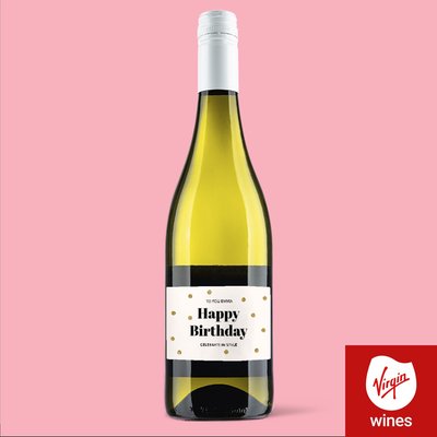 Personalised Happy Birthday Pinot Grigio 75cl