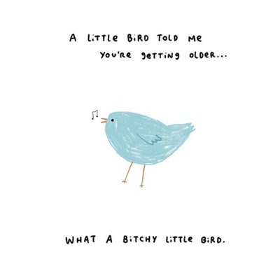 Funny old age humour A little bird told me it was your birthday friend birthday Card