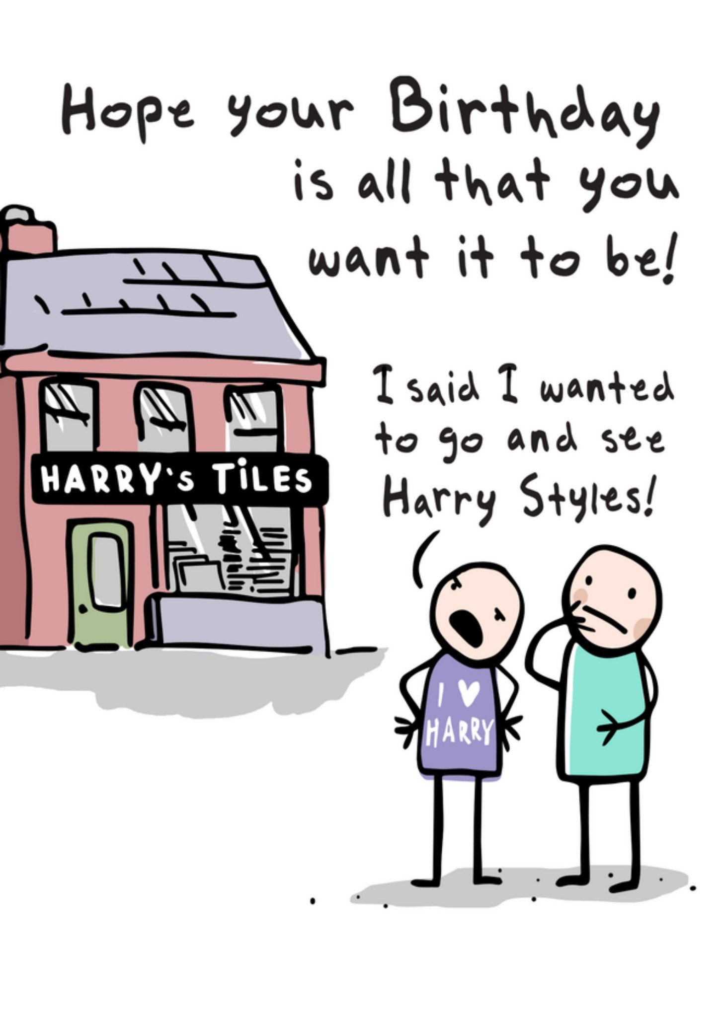 Moonpig Funny Illustrated Shop Joke Birthday Card
