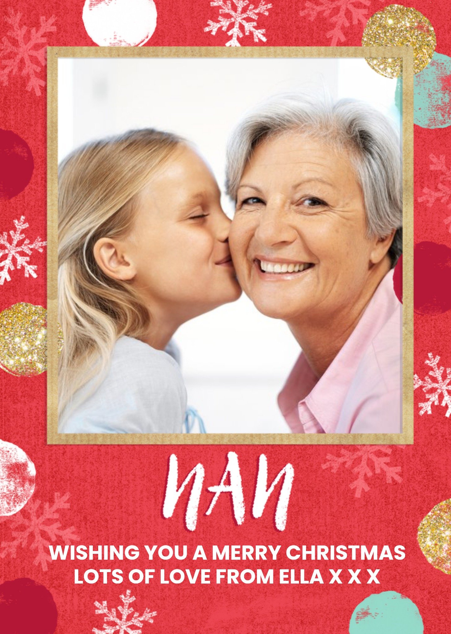 Moonpig Wrapped Up Photo Upload Christmas Card Nan Wishing You A Merry Christmas