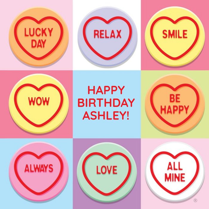 Swizzels Love Hearts Birthday Card