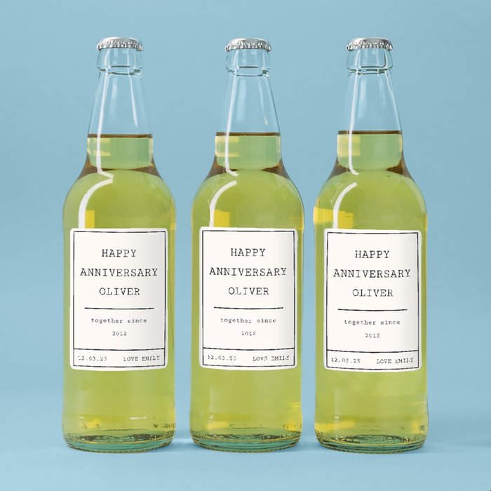 Personalised Happy Anniversary Cider Trio 3x500ml
