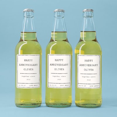 Personalised Happy Anniversary Cider Trio 3x500ml