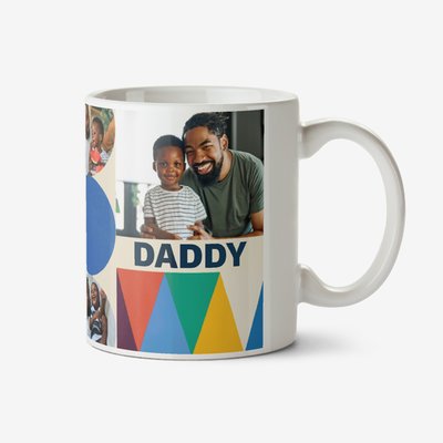 Bright Graphic Shapes Daddy Photo Upload Mug