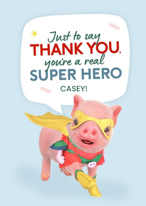 Moonpigs Super Hero Personalised Thank You Card