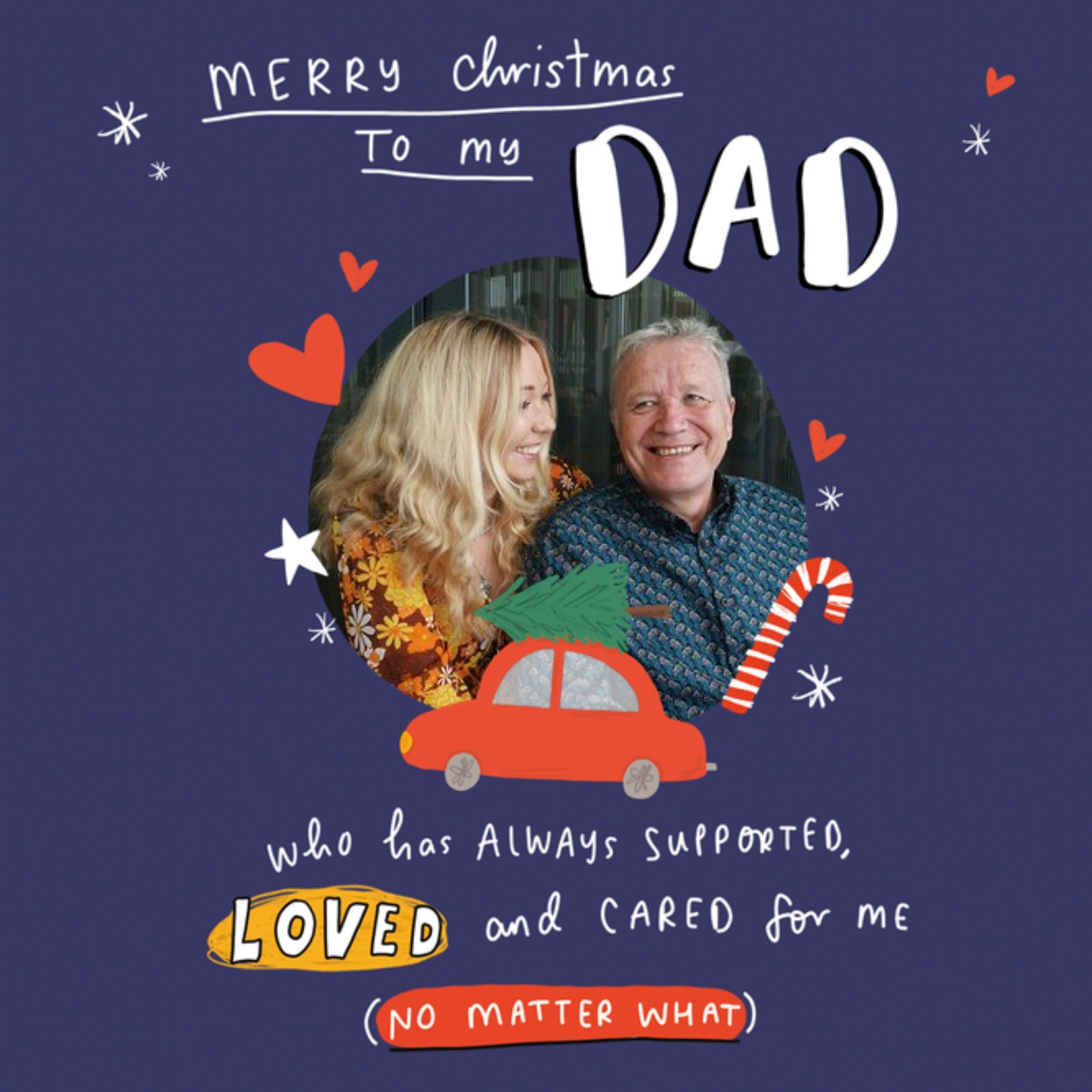 Moonpig Emily Coxhead's The Happy News Love And Care Photo Upload Christmas Card For Dad