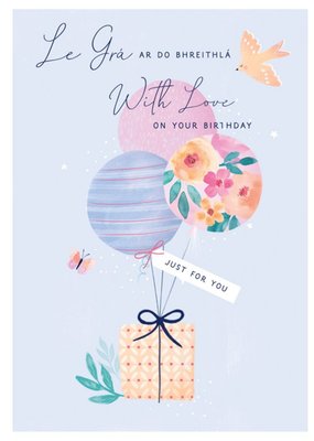 UKG Ireland Illustration Floral Cute Breithlá Birthday Irish Card